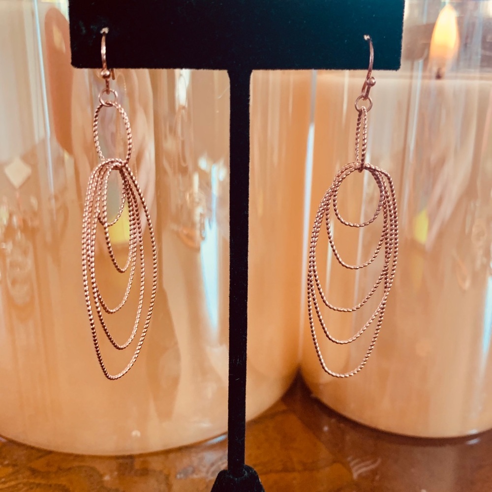 Rose gold multi loop earrings